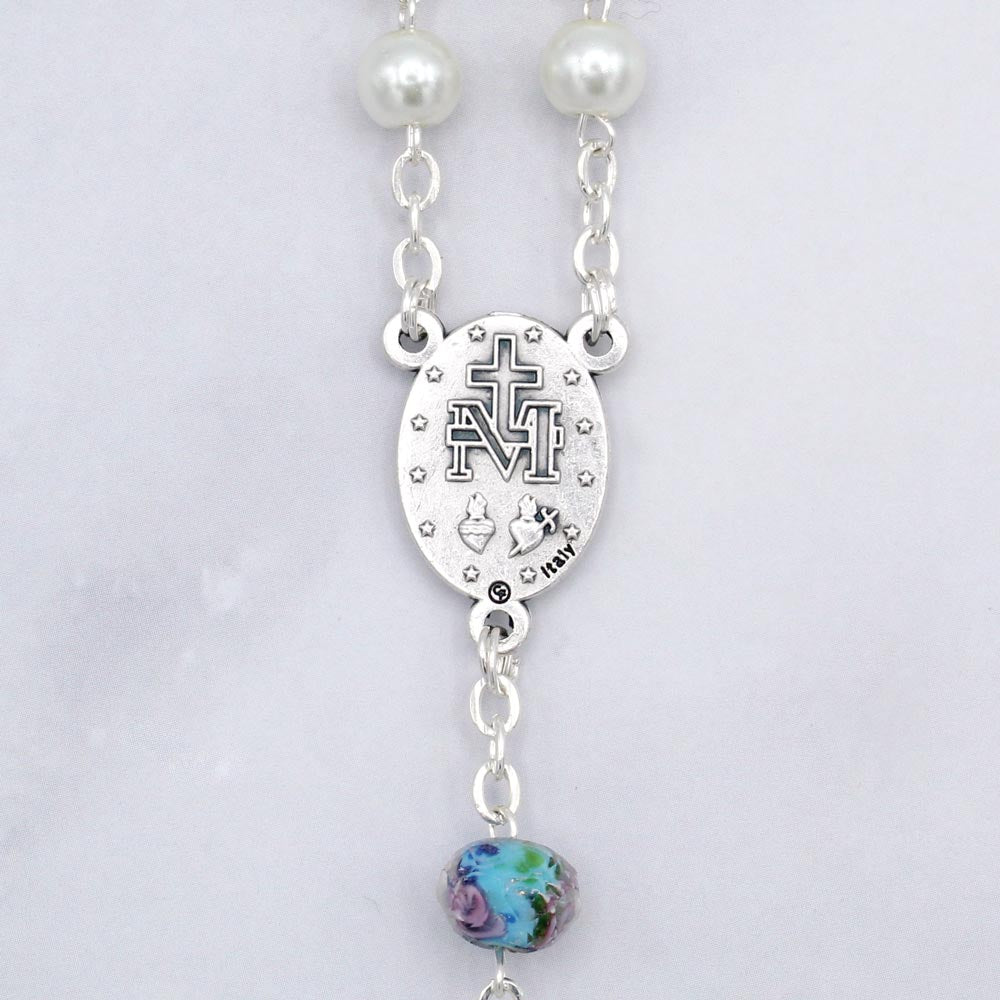 Miraculous Rosary with Glass Pearl Beads