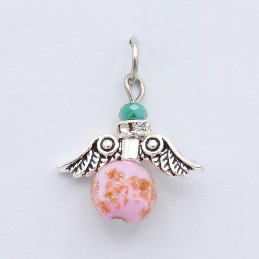 Pink Murano Glass Guardian Angel Pendant