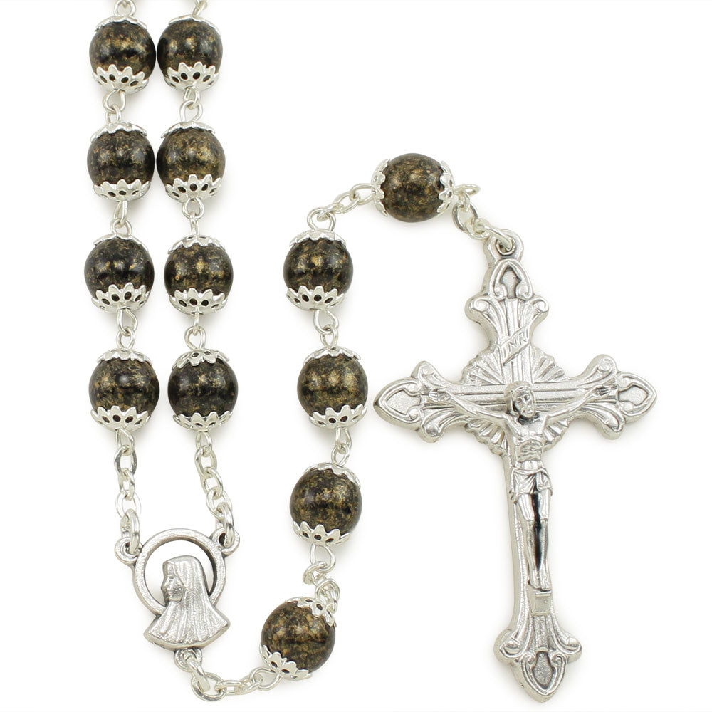 Catholic Rosary Moonstone Capped Beads