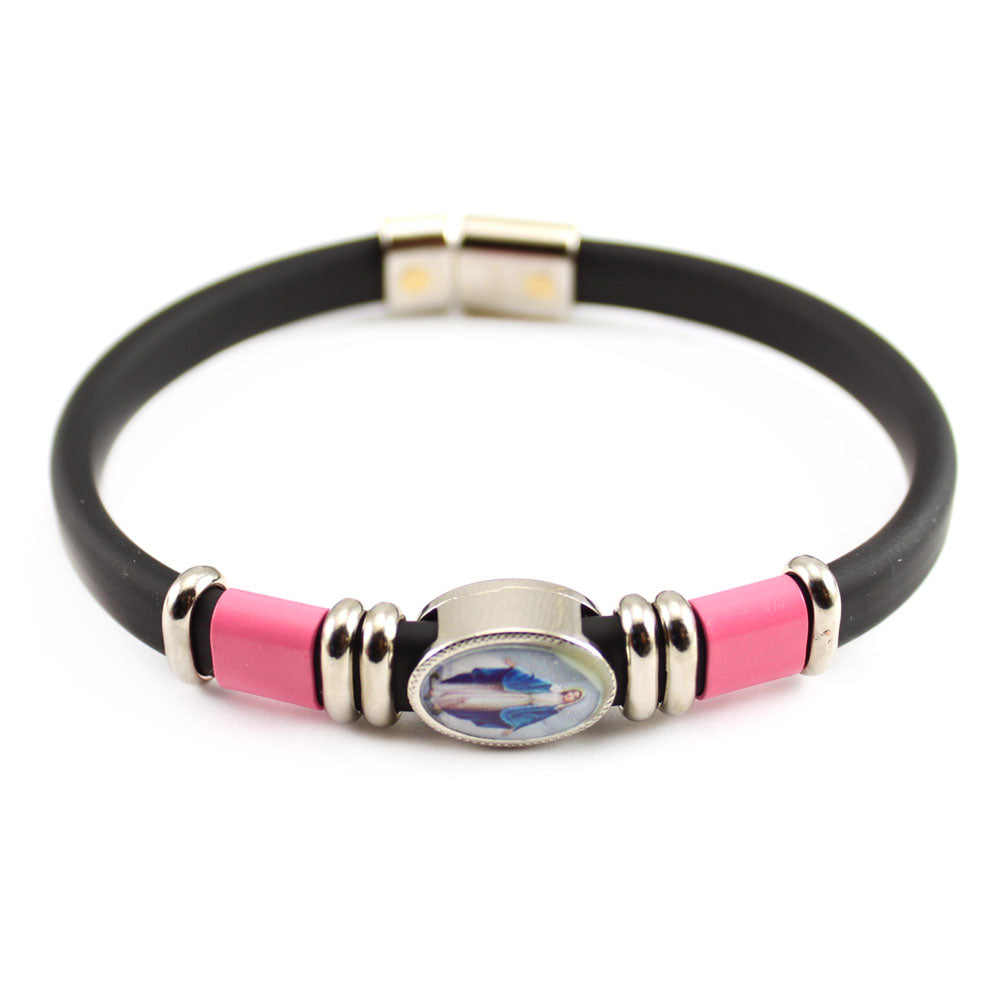 Catholic Bracelet Our Lady of Miracles Pink
