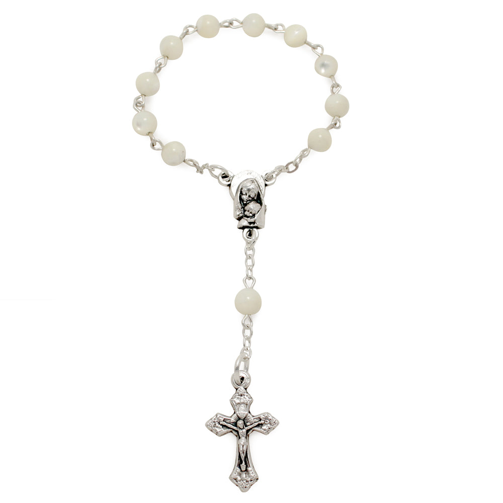 Catholic Decade Rosary Mother of Pearl Beads