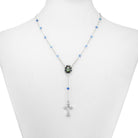 Blue Crystal Beads Rosary Necklace