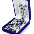 Rosary Black Aurora Borealis Crystal Beads