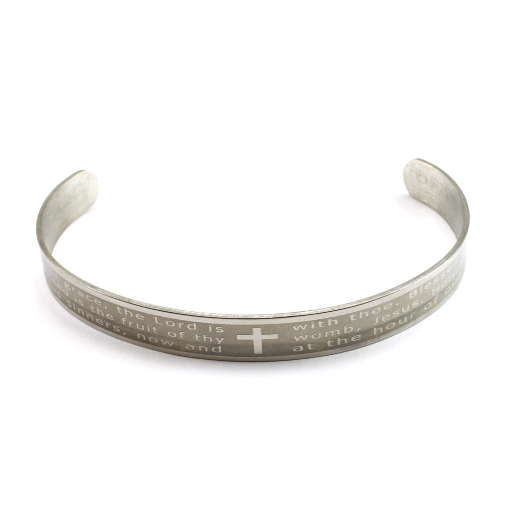 Hail Mary Prayer Cuff Bracelet