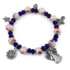 Rosary Bracelet with Silver Finish Pendents