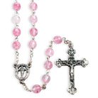 Pink Opaque Glass Beads Rosary