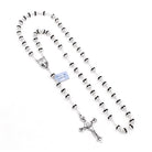 Black Swarovski Crystal Rosary Filigree Rondelle