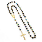 Black Crystal Gold Rosary
