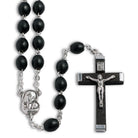 Rosary Black Oval Wooden Beads Madonna Child