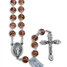 Amber Murano Beads Rosary Miracle Medal