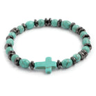 Rosary Bracelet Turquoise Stone, Hematite Beads