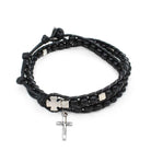 Ladder Design Black Wooden Beads Wrap Around Rosary Bracelet 