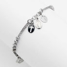 Sterling Silver Rosary Bracelet with Miraculous Medal Charms
