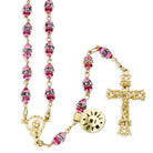 Swarovski Pink Crystal Bead Rosary Rhinestone Rondelle