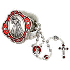 Divine Mercy Metal Beads Rosary & Box Gift Set