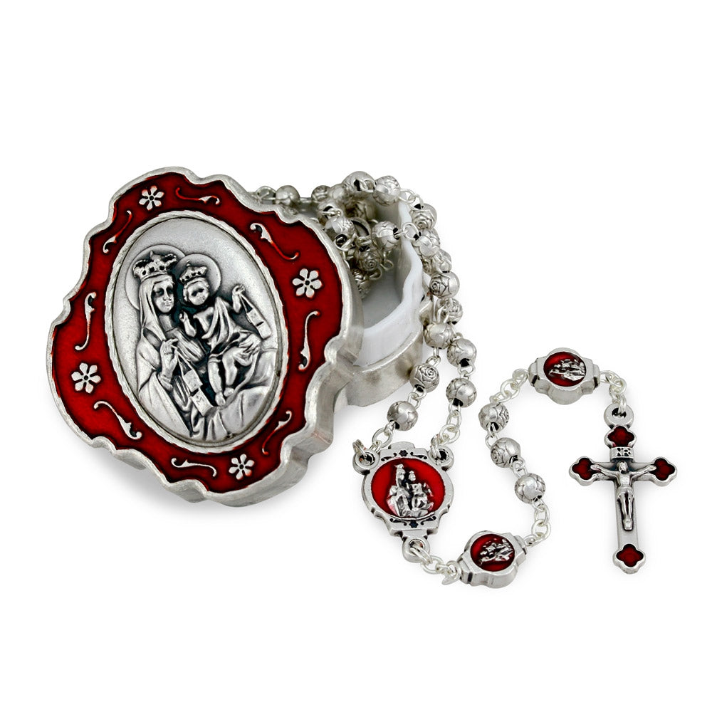 Lady of Mount Carmel Metal Beads Rosary