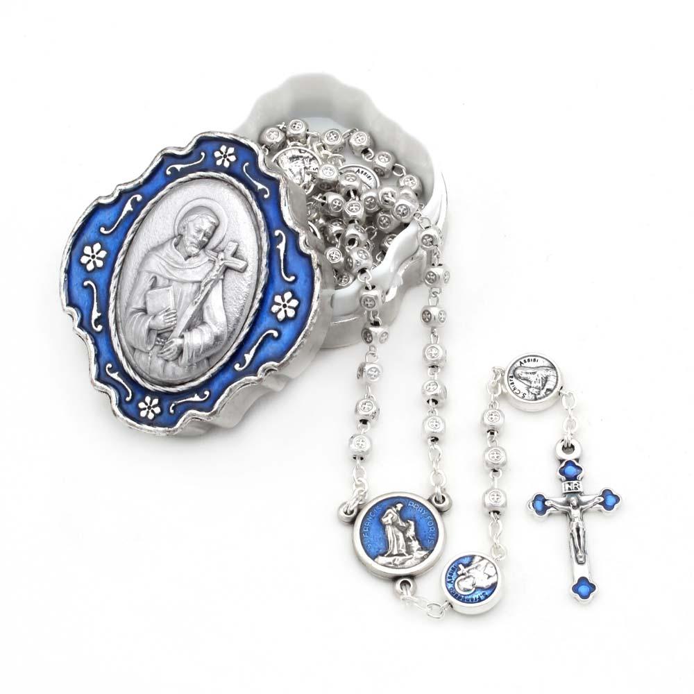 Saint Francis Rosary Keepsake Box