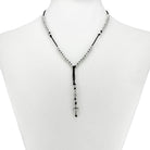 Rosary Necklace Shiny Metal Beads on Wax Cotton String