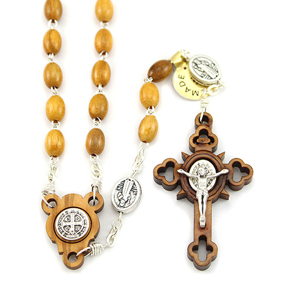 St. Benedict Oilve Wood Rosaries