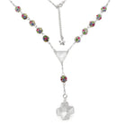 Catholic Rosary Necklace with Multicolored Swarovski Crystal Beads