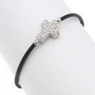 Sterling Silver Rhinestone Cross Bracelet