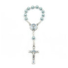 First Communion Blue Pearl Glass Beads One Decade Rosary