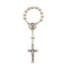 First Communion Pink Pearl Glass Beads One Decade Rosary