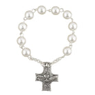 Rosary One Decade Finger First Communion Pearl Style Glass Beads 