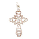 Sterling Silver Cross Pendant w/ Clear Crystals