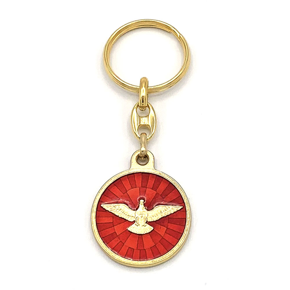 Holy Spirit Gold Tone Keychain