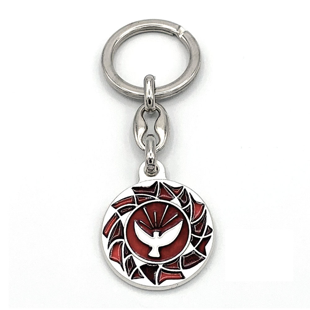 Holy Spirit Silver Tone Keychain