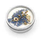 Fatima Rosary gold links and Sapphire Crystal Beads