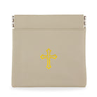 Greige Gray Vinyl Rosary Pouch 