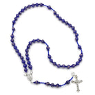 Rosary Murano Glass Blue Bead Necklace Miraculous Medal