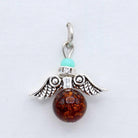 Amber Murano Glass Angel Pendant Charm