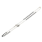Multifaceted Black Glass Beads Rosary Necklace