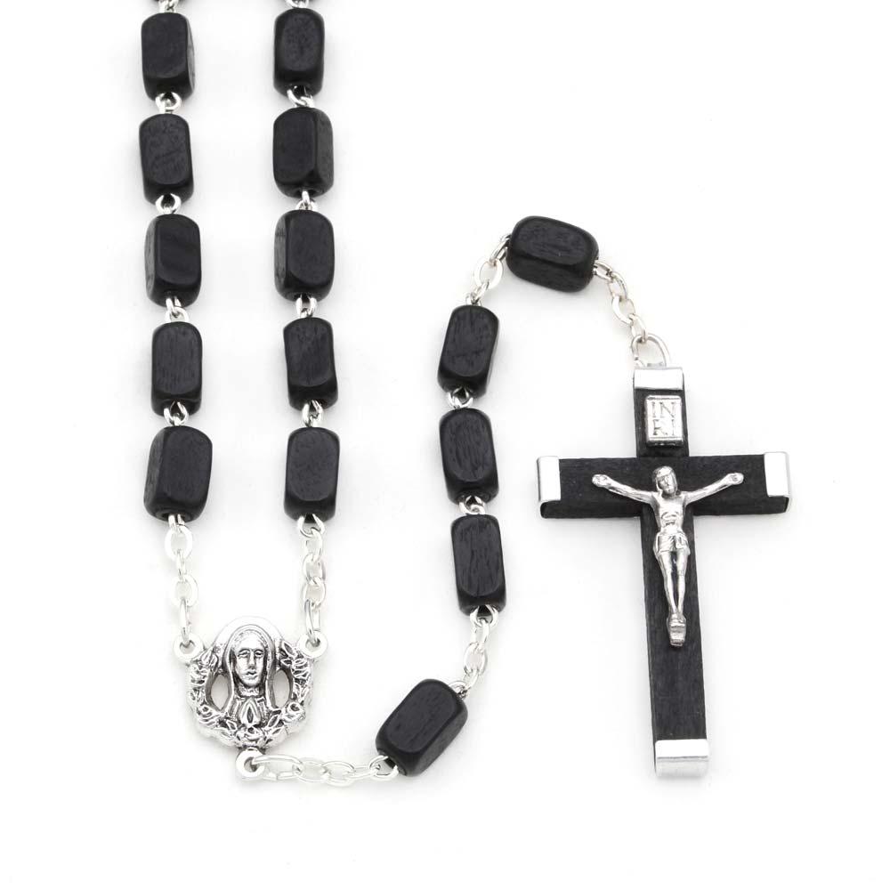 Rectangular Wooden Beads Rosary