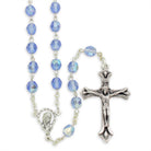 Rosary Blue Crystal Glass Beads Madonna