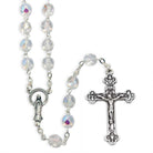 Rosary Clear Aurora Borealis Crystal Beads Immaculate Conception