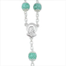 Capped Moonstone Beads Rosary Our Lady of Lourdes and Jesus Center