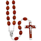 Carved Wooden Beads Catholic Rosary
