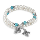 Pearl Beads Catholic Rosary Bracelet
