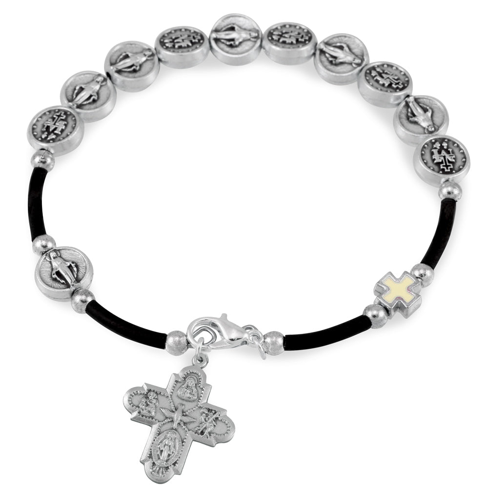 Miraculous Metal Bracelet with Yellow Cross