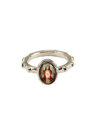 Sacred Heart of Jesus Silver Catholic Rosary Ring