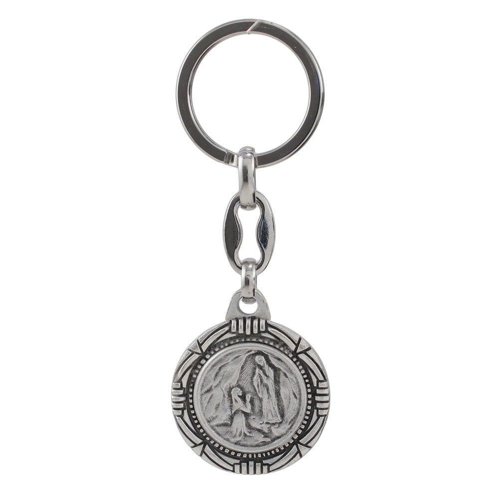 Lady of Lourdes Catholic Keychain