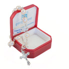  Rosary Catholic Bracelet with Pink Pearl Beads