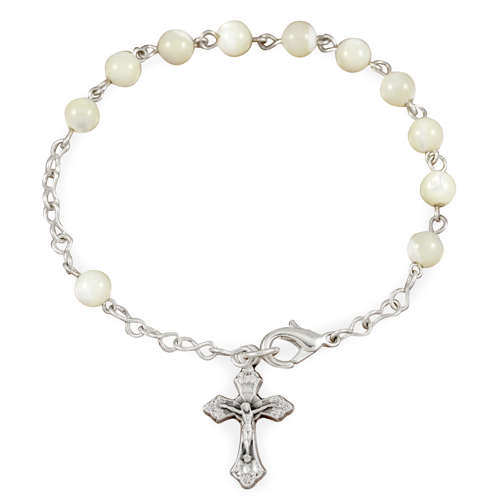 Rosary Bracelet Mother of Pearl Beads