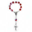 Rosary One Decade Red Crystal Beads Mother and Child
